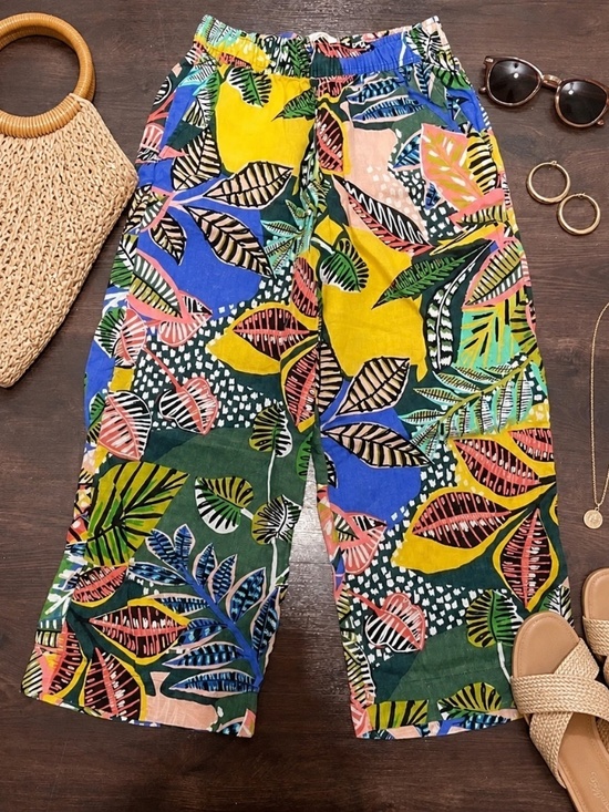 Cynthia Rowley Pants - 100% Linen Cynthia Rowley Tropical/Floral Summer Wide Leg Pants - Size Small